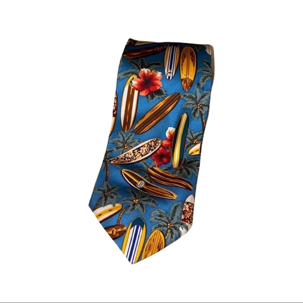 Hilo Hattie Silk Neck Tie Surfboard Pattern